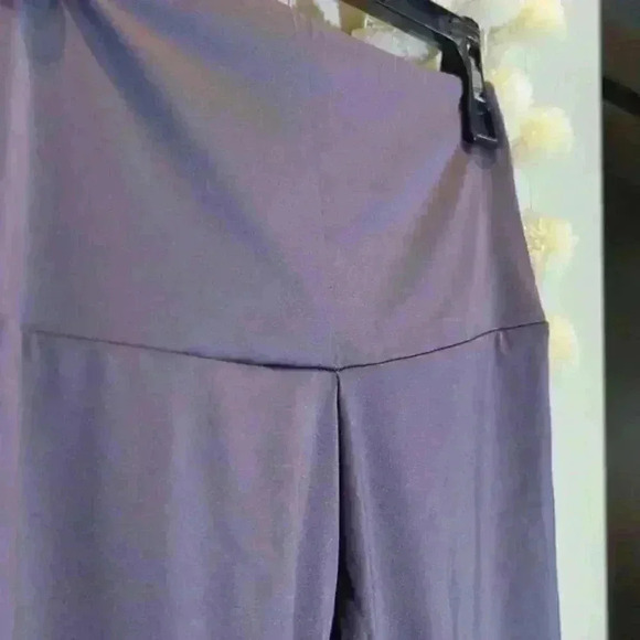 Purple Slate Onzie High Waist EUC leggings crisscross cutout leg detail M/L 22" - Picture 6 of 6